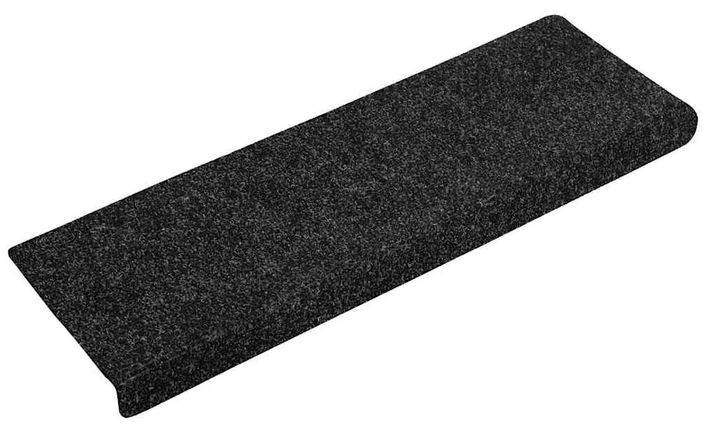 vidaXL Αυτοκόλλητα Πατάκια Σκαλιών 30 τεμ. 65x21x4 εκ. Μαύρα Ορθογώνια Άκρα