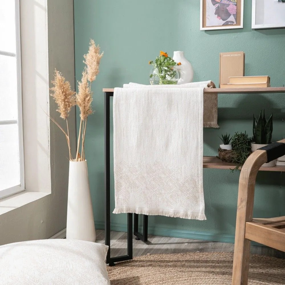 Τραβέρσα Felicia 01 Ecru Teoran 45X180 Cotton-Polyester