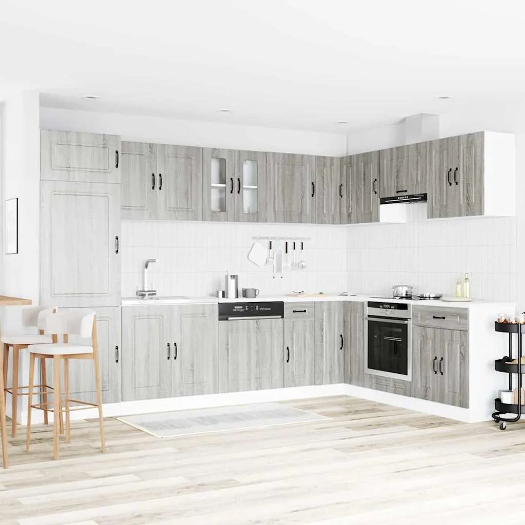 vidaXL Ντουλάπα Κουζίνας με αποθήκευση 2 pcs Γκρι 80 x 46 x 81.5 εκ