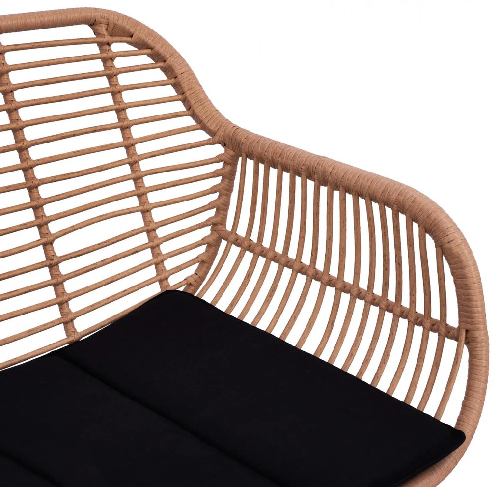 Σετ κήπου Σαλόνι ALLEGRA 4τεμ Μεταλλο Μαύρο & Wicker Μπέζ