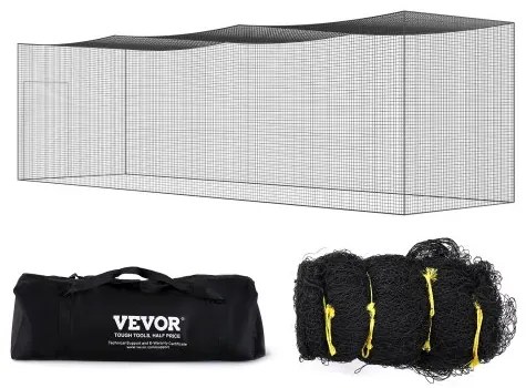 VEVOR Baseball Batting Netting, Professional Softball Baseball Batting Hitting Training Net, Practice Portable Pitching Cage Net with Door &amp; Carry Bag, Heavy Duty Enclosed PE Netting, 35FT (NET ONLY)