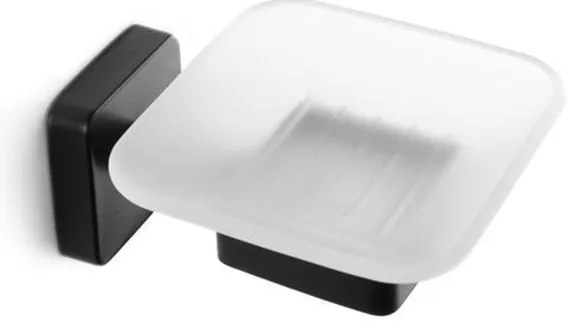 Σαπουνοθήκη Quattro 4301 55 11x14x6cm Black Karag Glass