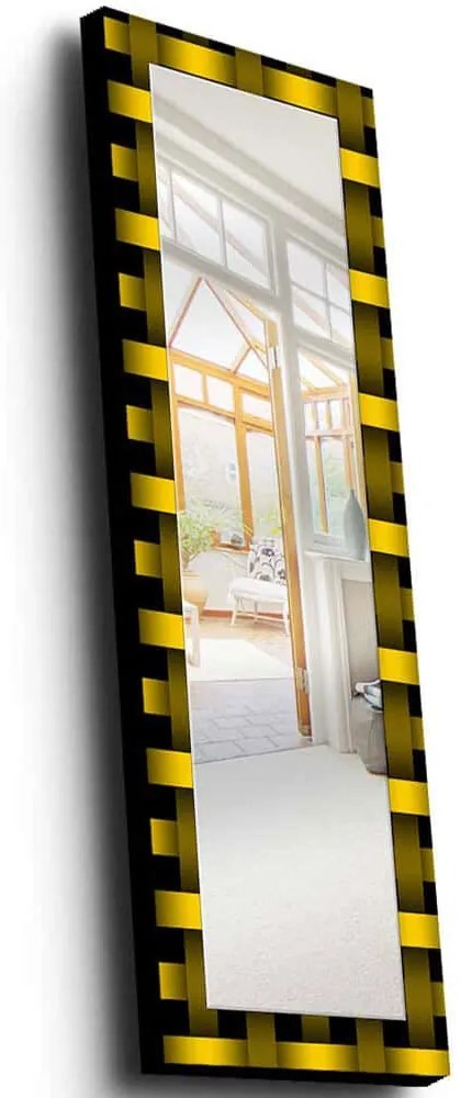 Καθρέπτης Τοίχου 755MER1180 40x120cm Black-Yellow Wallity Ξύλο,Ύφασμα