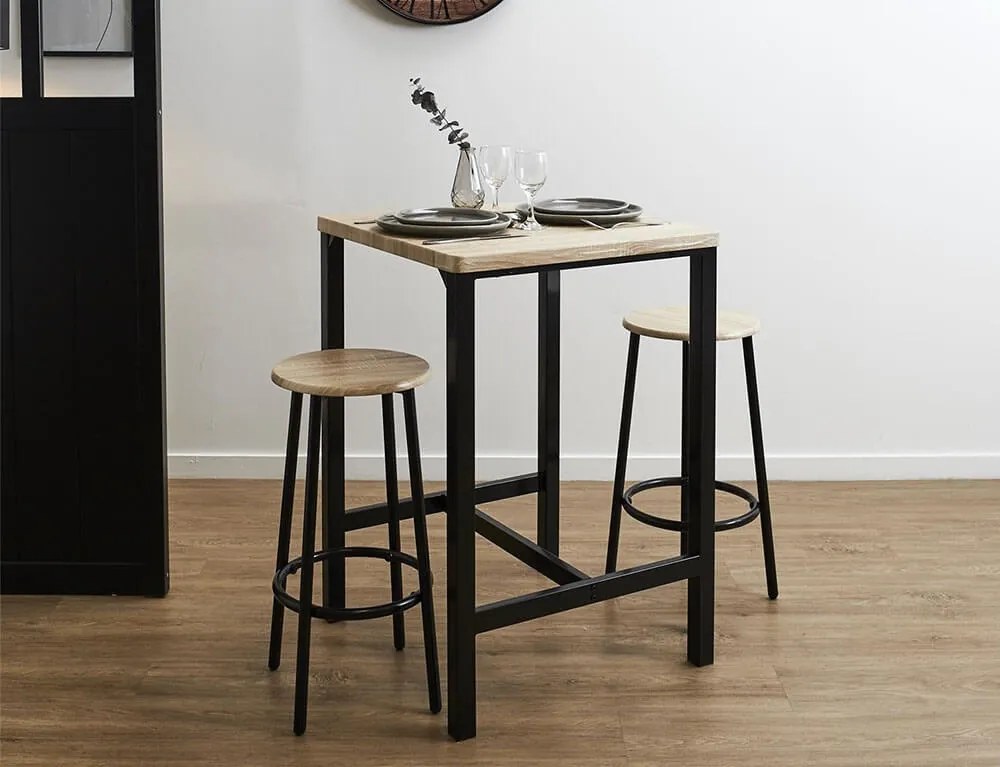 HOME DECO FACTORY Τραπέζι και 2 Σκαμπό Loca Home Deco Factory NEOPORTAL-3664944566038