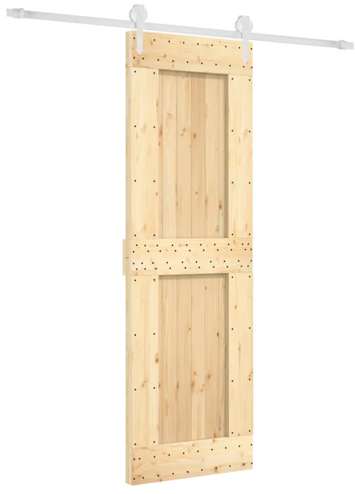 vidaXL Συρόμενη Μεσόπορτα με Μηχανισμό 70 x 210 εκ. Μασίφ Ξύλο Πεύκου