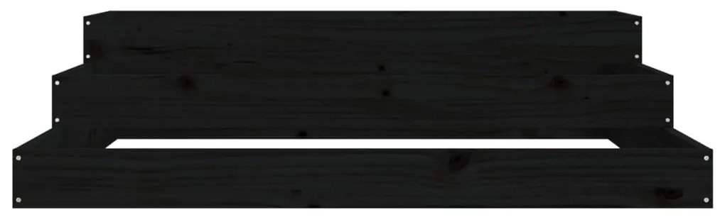 vidaXL Ζαρντινιέρα Μαύρο 107 x 107 x 27 εκ. από Μασίφ Ξύλο Πεύκου