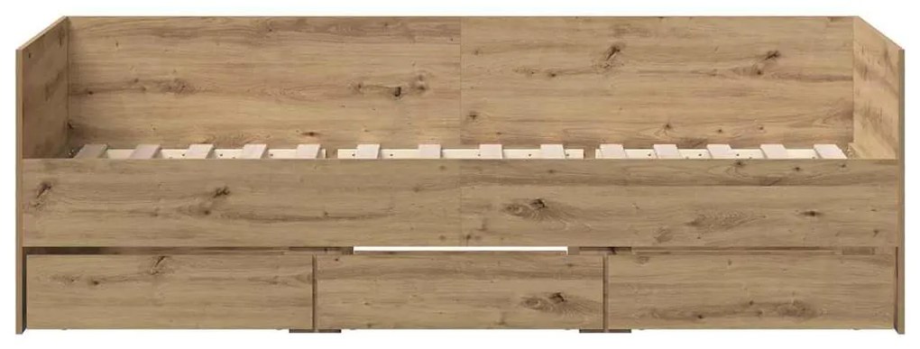 vidaXL Πλαίσιο κρεβατιού ημέρας με συρτάρια artisan δρυς 90 x 190 cm