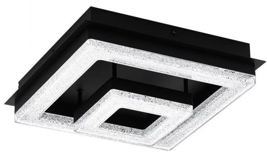 Φωτιστικό Οροφής-Πλαφονιέρα Led Fradelo1 99327 3000K 240X240 Black-Clear Eglo Crystal, Metal