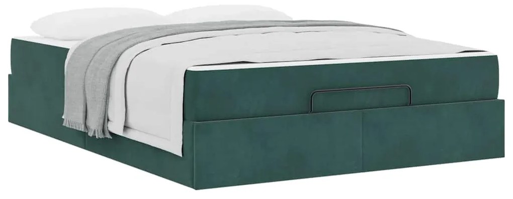 vidaXL Σκελετός Κρεβατιού Σκούρο πράσινο 160 x 200 cm Βελούδο