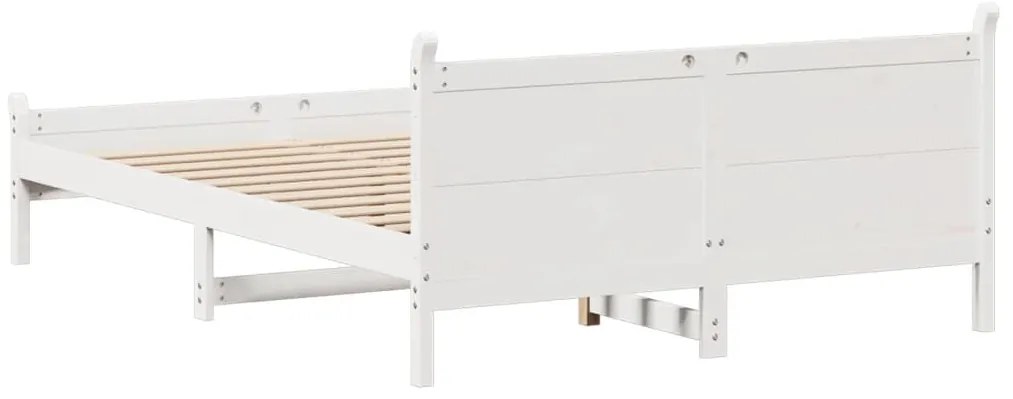 vidaXL Σκελετός Κρεβ. Χωρίς Στρώμα Λευκό 140x190 εκ Μασίφ Πεύκο