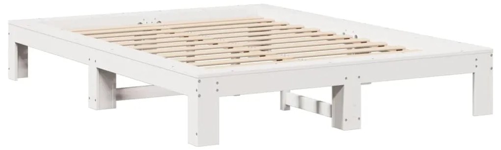 vidaXL Σκελετός Κρεβ. Χωρίς Στρώμα Λευκό 160x200 εκ Μασίφ Πεύκο