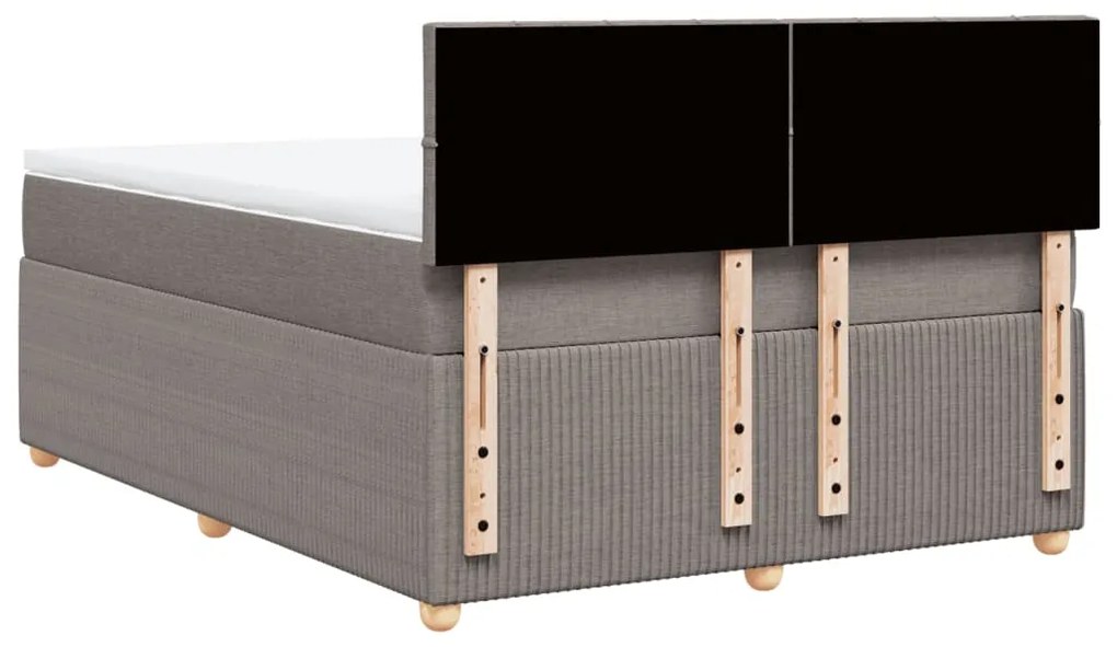 vidaXL Κρεβάτι Boxspring με Στρώμα Taupe 140x200 εκ. Υφασμάτινο