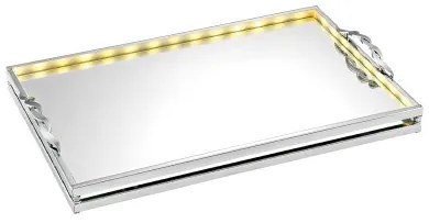 Δίσκος με Led και Καθρέπτη Ασημί