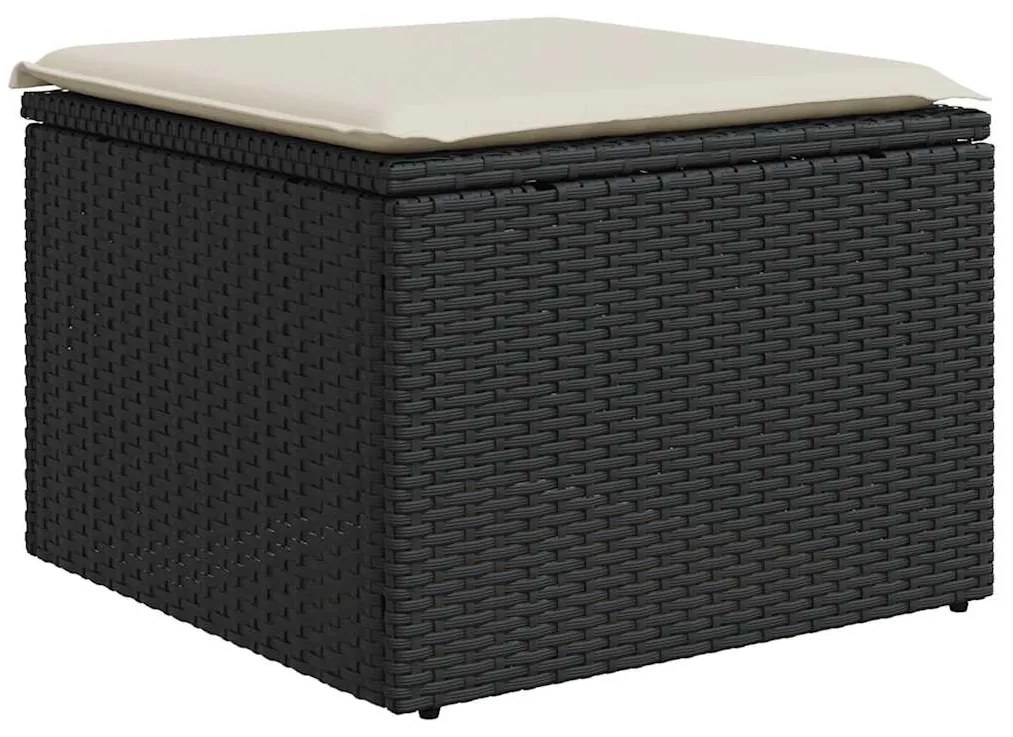 vidaXL Σαλόνι Κήπου Σετ 9 Τεμαχίων Μαύρο από Συνθ. Ρατάν με Μαξιλάρια