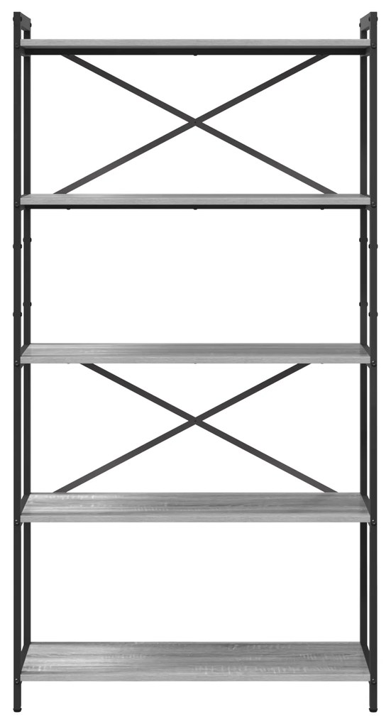 vidaXL Βιβλιοθήκη Γκρι sonoma 80 x 30 x 153 εκ Επεξεργασμένο ξύλο