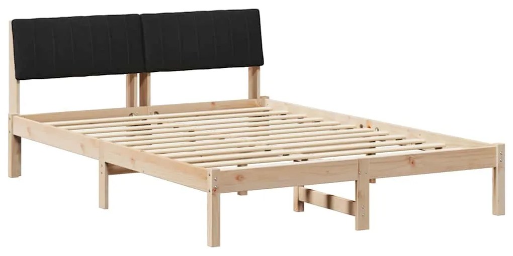 vidaXL Σκελετός Κρεβατιού με κεφαλάρι Καφέ και μαύρο 140 x 190 cm