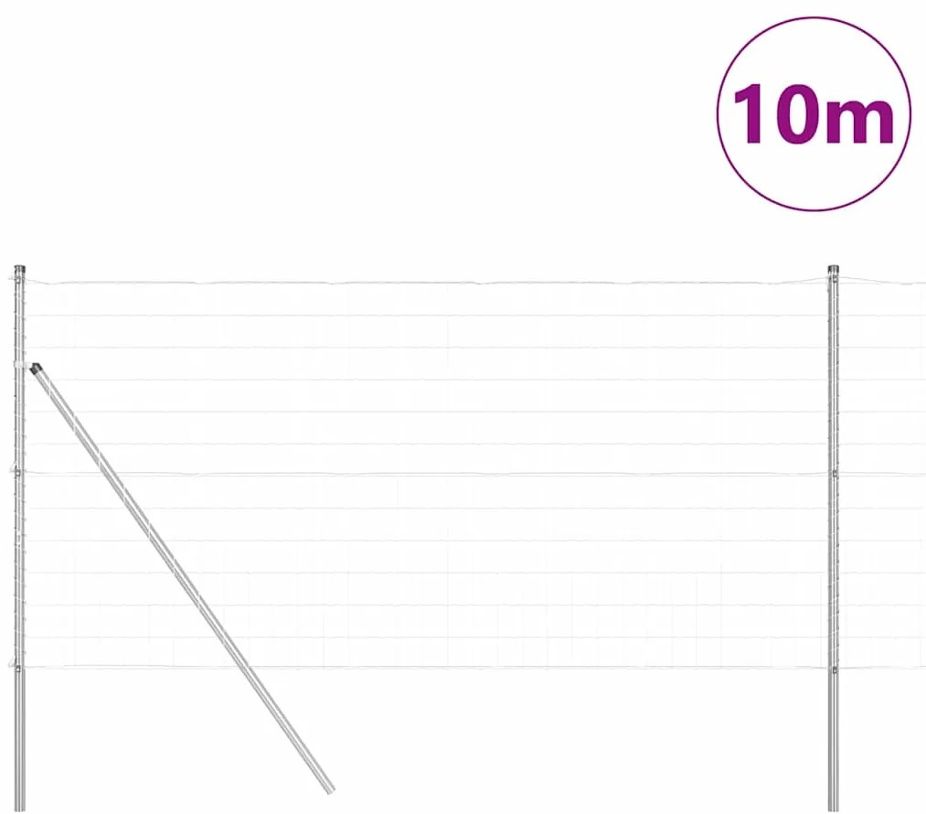 vidaXL Ευρωπαϊκός Φράχτης με 7 Πόλους 1.4x10 μ Γαλβανισμένος Χάλυβας