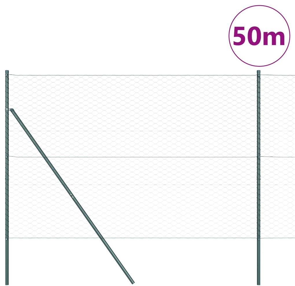 vidaXL Περίφραξη Εξαγώνου Γκρι 1.5x50 m Σιδερένια
