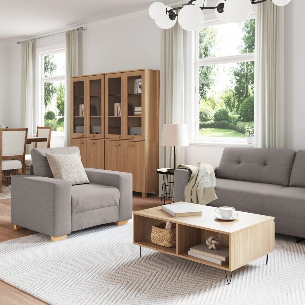 vidaXL Σετ Καναπέ με μαξιλάρι με μαξιλάρι 3 pcs Taupe ύφασμα