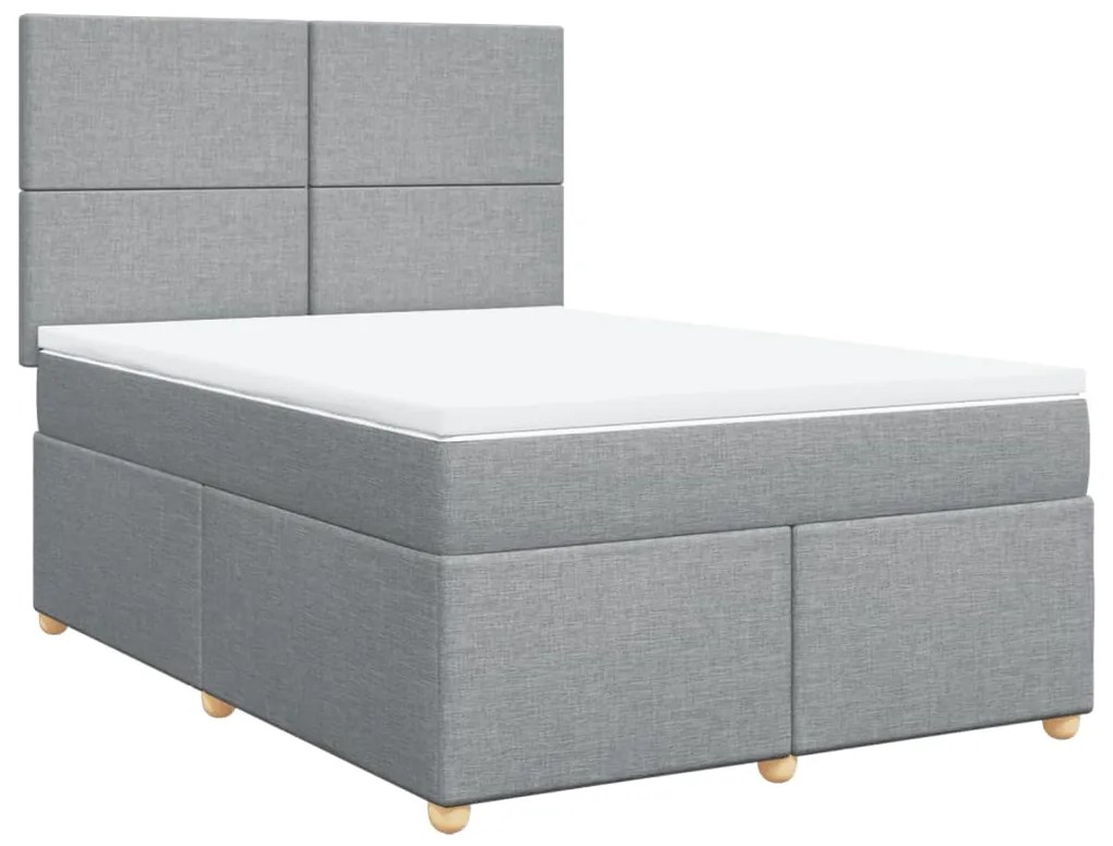 ΚΡΕΒΑΤΙ BOXSPRING ΜΕ ΣΤΡΩΜΑ ΑΝΟΙΧΤΟ ΓΚΡΙ 140X190 ΕΚ. ΥΦΑΣΜΑΤΙΝΟ 3291268