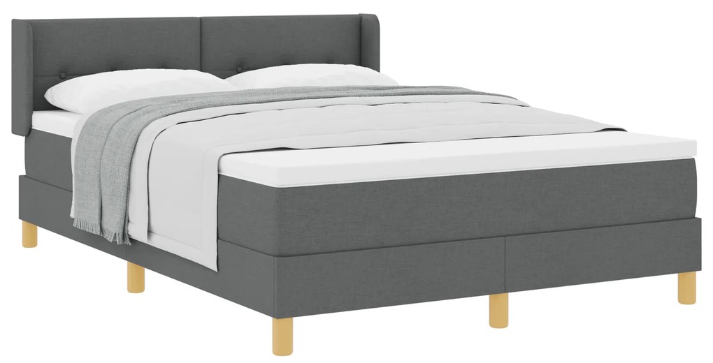 vidaXL Κρεβάτι Box Spring με Στρώμα σε Σκούρο Γκρί, 160x200 εκ από ύφασμα