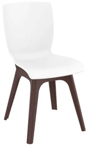 Καρέκλα Πολυπροπυλενίου 4τμχ Mio PP Brown White 44Χ56Χ84εκ.