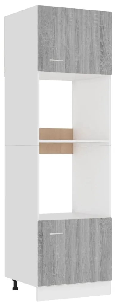 vidaXL Ντουλάπι Μικροκυμάτων "Lyon" Γκρι Sonoma 60x57x207 εκ. από Τεχνητό Ξύλο