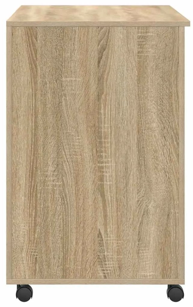 vidaXL Γραφείο με Ρόδες με συρτάρι Sonoma Δρυς 91 x 50 x 77 εκ.