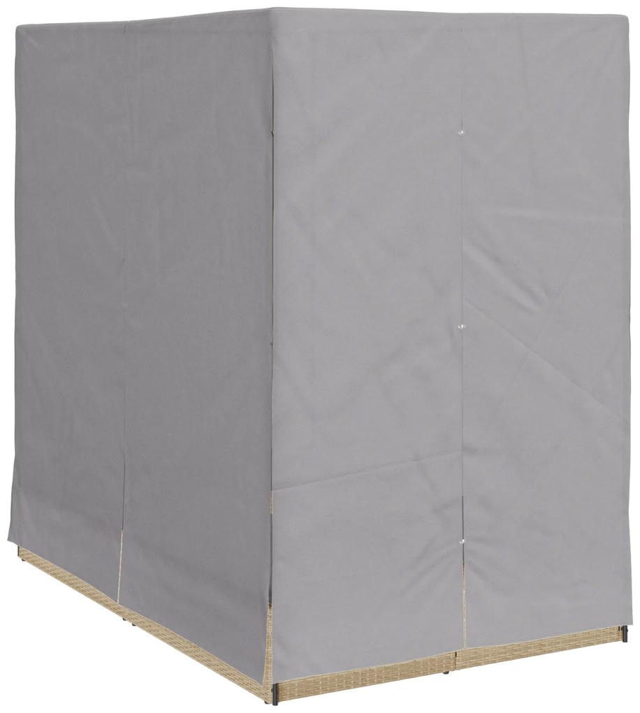 vidaXL Διπλή ξαπλώστρα με οροφή Μπεζ 205 x 129 x 200 εκ PE ρατάν