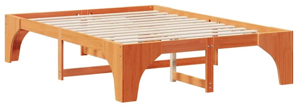 vidaXL Σκελετός Κρεβατιού Καφέ 150 x 200 cm Στερεά ξυλεία πεύκου