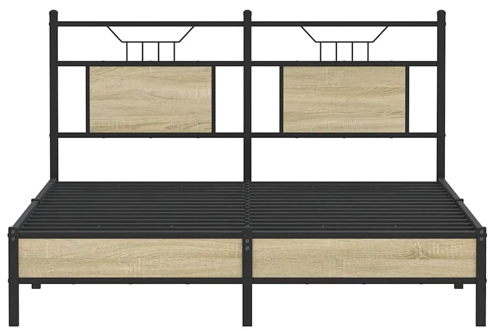 vidaXL Πλαίσιο Κρεβατιού Χωρ. Στρώμα Sonoma Δρυς 150x200εκ. Επ. Ξύλο