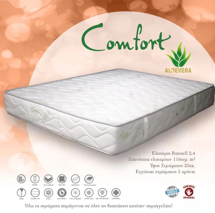 Dennino Strom Comfort 120x190cm Ημίδιπλο 25cm Στρώμα Ορθοπεδικό DS141.120190