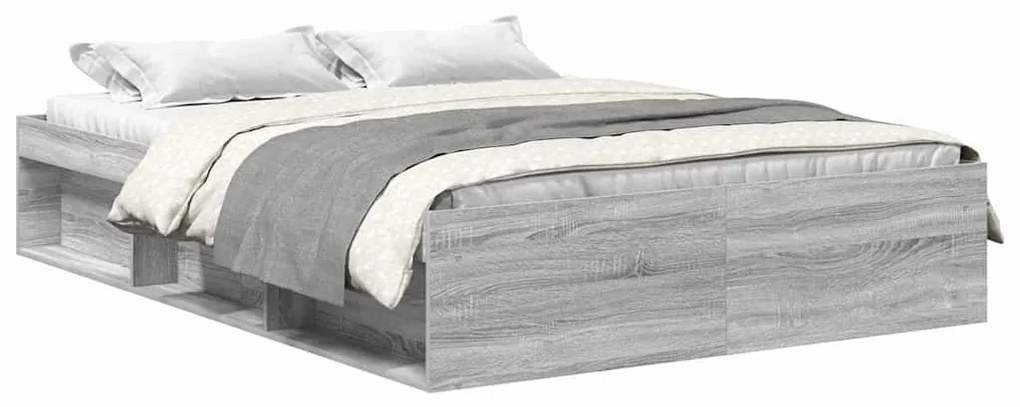 vidaXL Πλαίσιο Κρεβατιού Γκρι Sonoma 140 x 200 εκ.