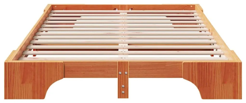 vidaXL Σκελετός Κρεβατιού Καφέ κεριού 120 x 190 cm Μασίφ ξύλο πεύκου