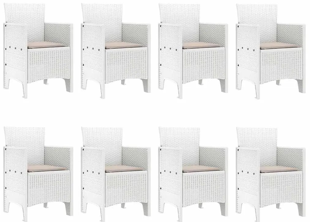 vidaXL Σέτ φαγητού για κήπο 9 pcs Ανοιχτό γκρι Rattan Polt