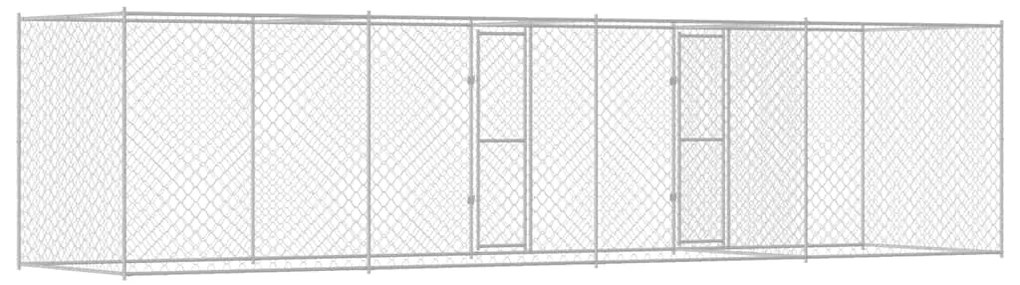 vidaXL Κλουβί σκύλου Ασημί 800 x 200 x 200 εκ. Επικαλυμμένος Χάλυβας