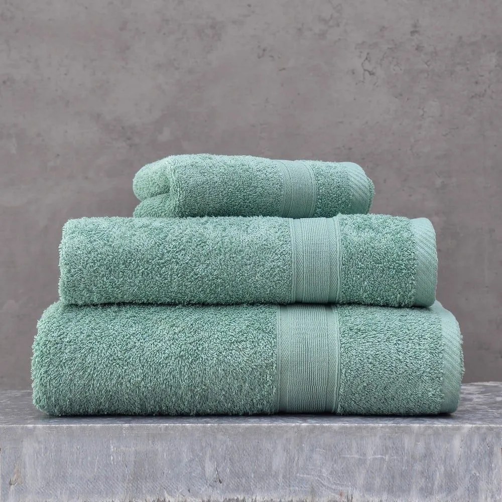 Πετσέτα Illusion Σετ 3τμχ Green Ρυθμός Σετ Πετσέτες 70x140cm 100% Cotton