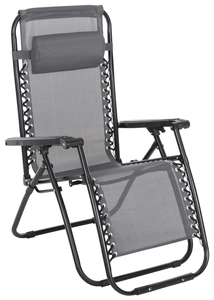 Καρέκλα - Πολυθρόνα COMPANION RELAX C5095.11 Μαύρο Μέταλλο με Γκρί Textiline 67x145x110Υεκ. 2αδα 67x145x110 εκ.