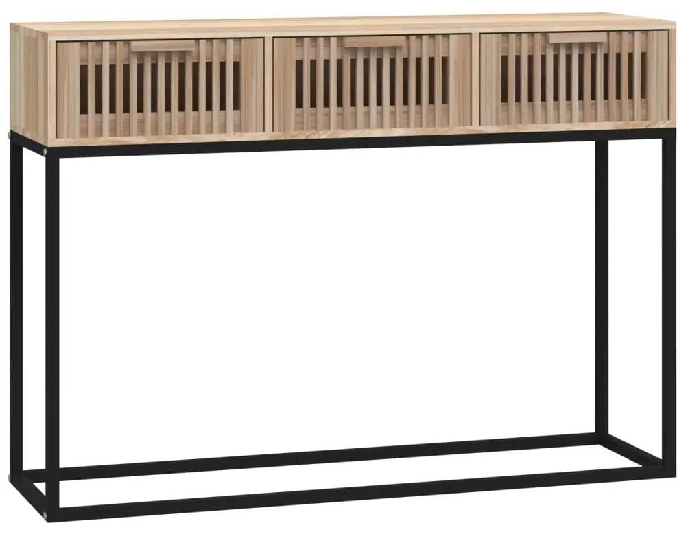 Τραπέζι Κονσόλα 105x30x75 εκ. από Επεξεργασμένο Ξύλο και Σίδερο - Καφέ
