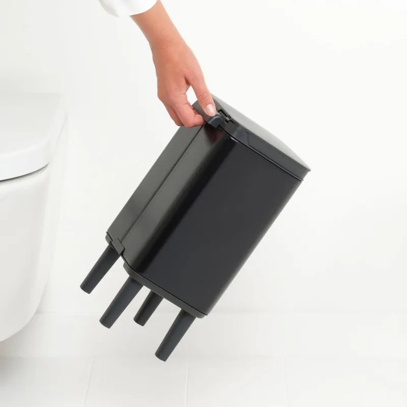 Κάδος Brabantia Bo Small Hi 1006641, 4 L, Ομαλό και αθόρυβο άνοιγμα, Αντιολισθητική βάση, Μαύρο