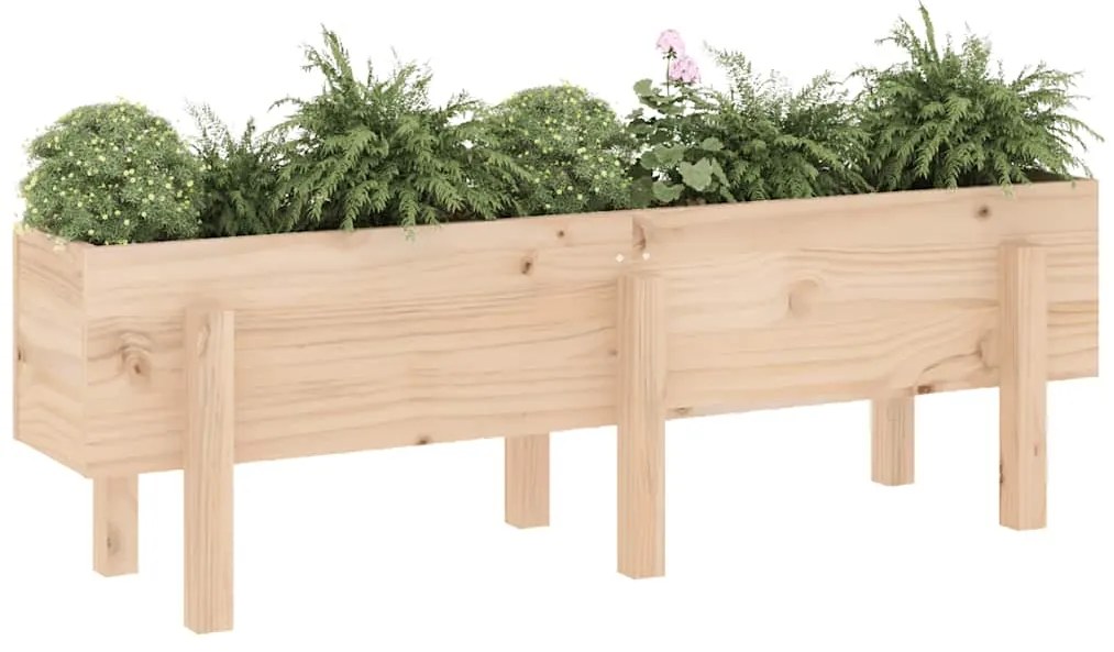vidaXL Ζαρντινιέρα Υπερυψωμένη 121 x 30 x 38 εκ. από Μασίφ Ξύλο Πεύκου