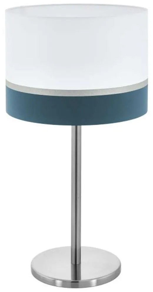 Φωτιστικό Επιτραπέζιο 39557 Spaltini E27/1 Nickel White-Blue Eglo Μέταλλο,Πλαστικό