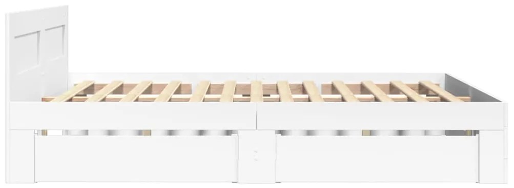 vidaXL Πλαίσιο Κρεβατιού με κεφαλάριου Λευκό 120x190 εκ Επεξεργ. Ξύλο