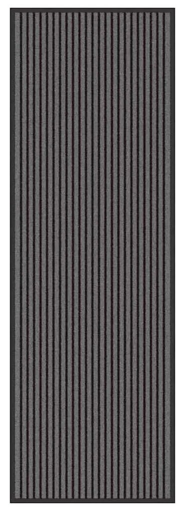vidaXL Χαλάκι Εξώπορτας Μαύρο και Γκρι 60 x 180 cm Πολυπροπυλένιο, PVC
