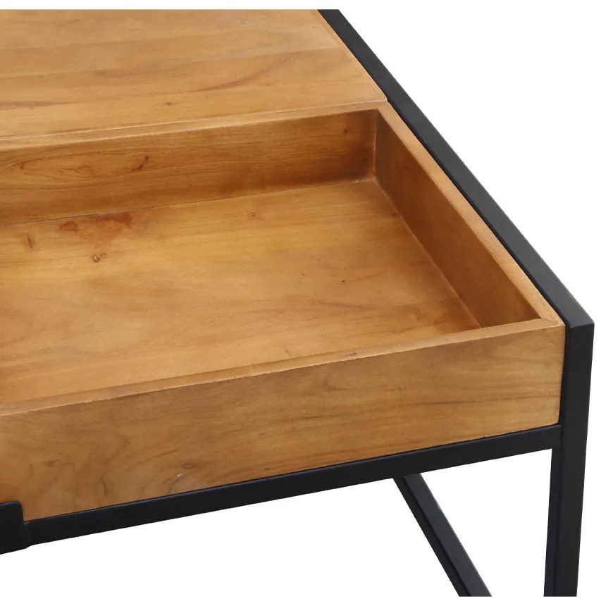 COMBO COFFEE TABLE ΚΑΡΥΔΙ ΜΑΥΡΟ 84x80xH42cm - 04-1044