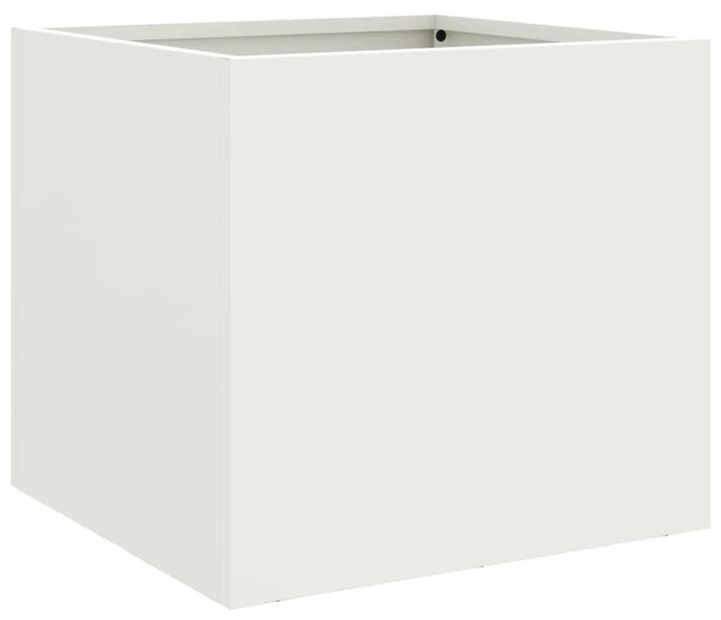 vidaXL Ζαρντινιέρα Λευκή 32x30x29 εκ. από Χάλυβα