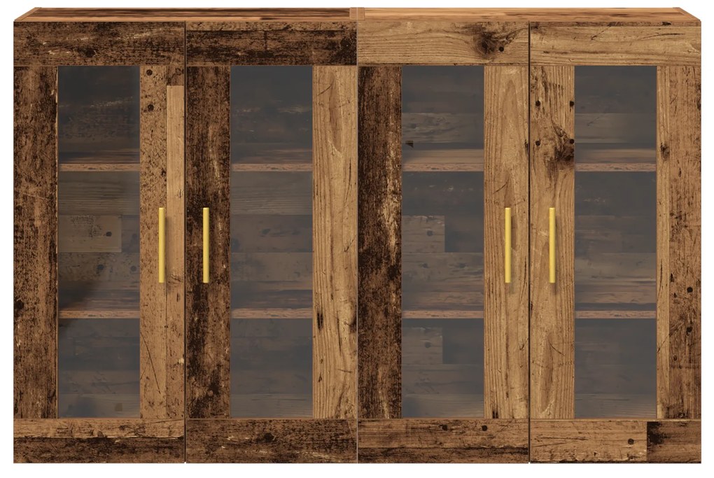 vidaXL Ράφια Τοίχου 2 τεμ από Παλιό Ξύλο 69,5 x 34 x 90 cm, κατασκευασμένο από Ξύλο
