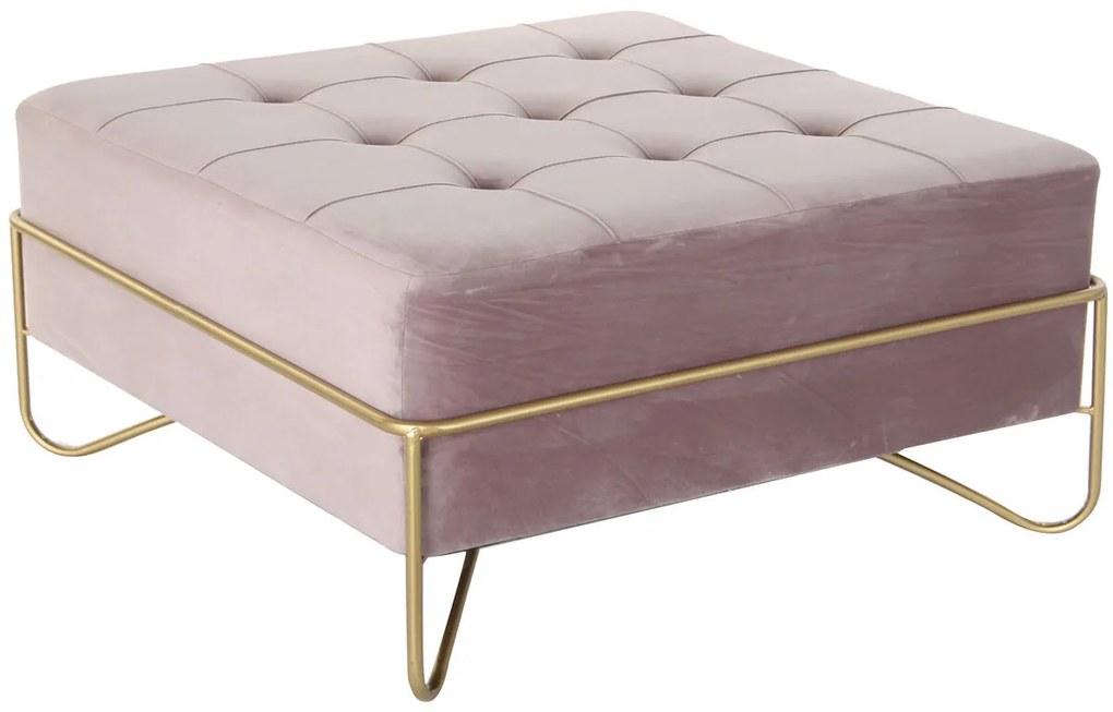 Σκαμπό DKD Home Decor   Αφρός Ροζ Χρυσό Μέταλλο πολυεστέρας Βελούδο Ξύλο MDF (80 x 80 x 42 cm)