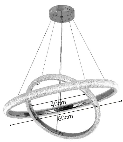 Κρεμαστό φωτιστικό LED 60W 3CCT (by switch on base) σε χρώμιο D:60cm (6102-Golden)