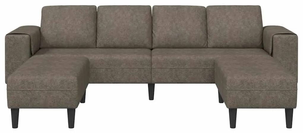 vidaXL Σετ Καναπέ 3 pcs Σκούρο γκρι Ψεύτικο σουέτ δέρμα